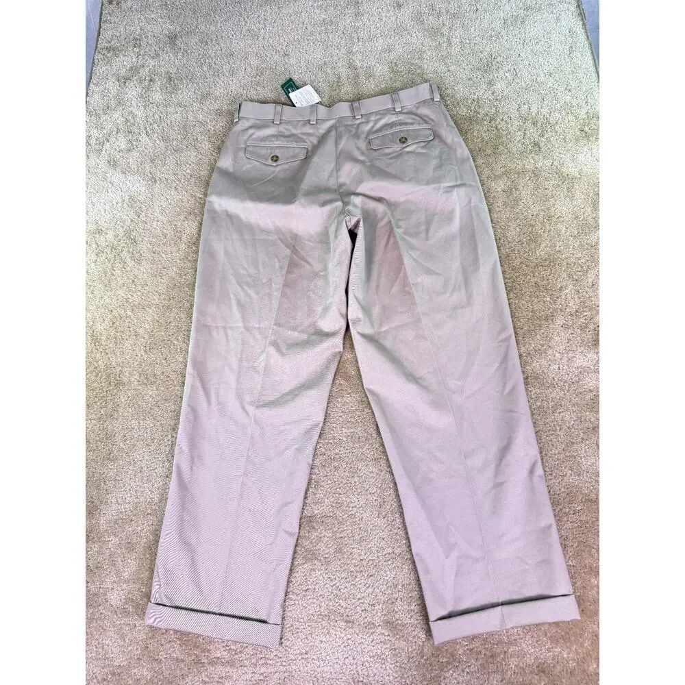 LL Bean Pants 38x31 Men's Comfort Fit Chino Khaki Wrinkle Free NWT D832